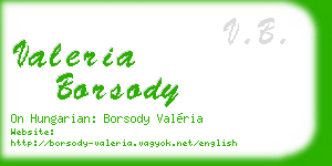 valeria borsody business card