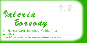 valeria borsody business card